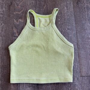 American Eagle Outfitters Light Green Ribbed Crop Top